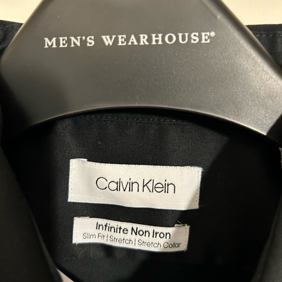 Calvin Klein Men’s Dress Shirt (2 solids colors - Black & Gray) - Picture 4 of 4